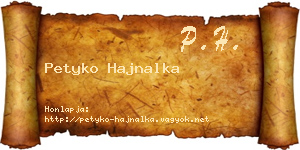 Petyko Hajnalka névjegykártya