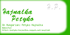 hajnalka petyko business card